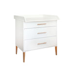 Noor commode wit met verschoonblad en houten grepen