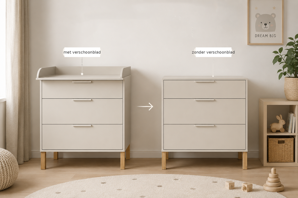 Noor commode met en zonder verschoonblad