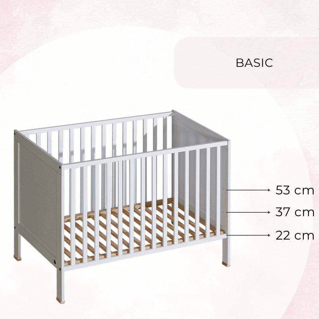 Puur babybed 120x60 wit – afmetingen