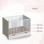 Puur babybed 120x60 wit – detail houten poot