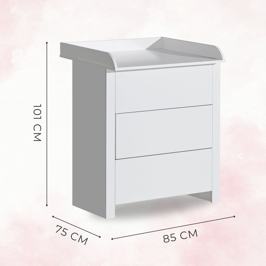 Puur commode greeploos wit – maattekening