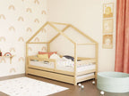 Roos huisbed met uitschuifbaar logeerbed