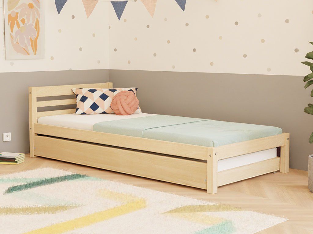 Sem kinderbed met hoofdbord en uitschuifbaar logeerbed