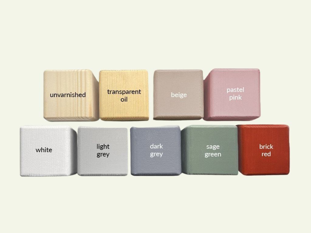 Kleurenoverzicht van de beschikbare afwerkingen