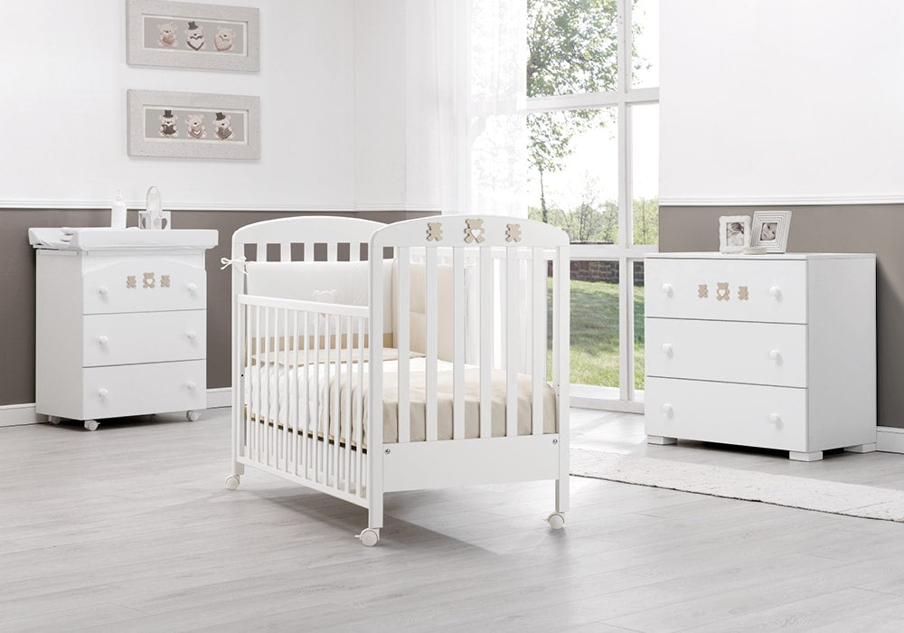 Juul babykamer wit en tortora met kledingkast