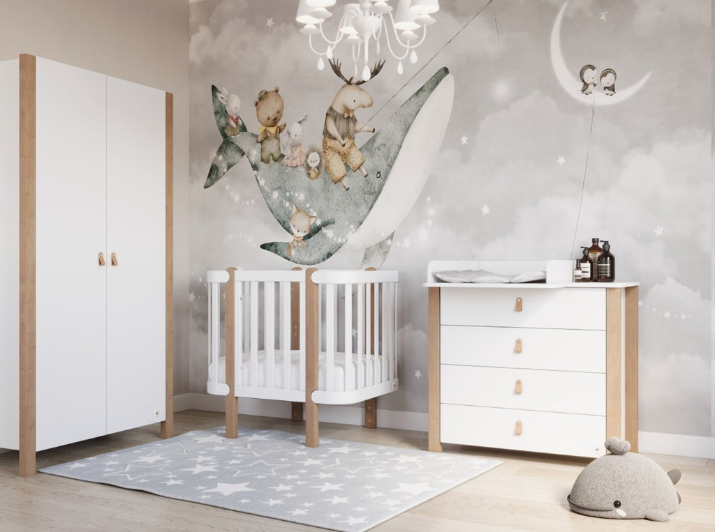 FunnaX Elin ombouwset naar wieg 80 × 60 cm – Wit / Hemelsgrijs – aanvullend productbeeld