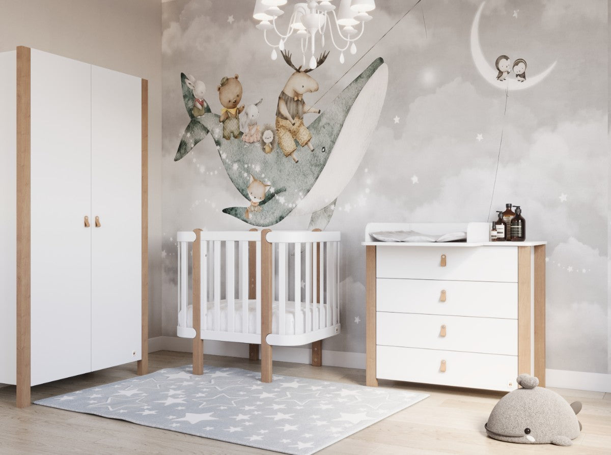 FunnaX Elin ombouwset naar wieg 80 × 60 cm – Wit / Hemelsgrijs – aanvullend productbeeld