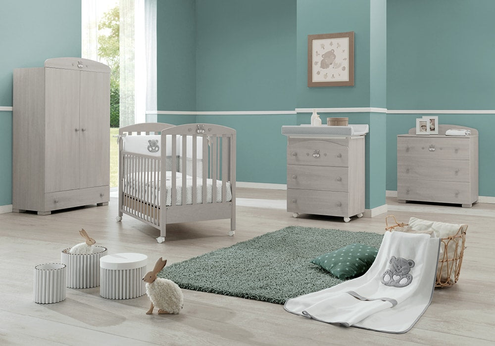 Mees babybed in grijs gebleekt – Erbesi Charly