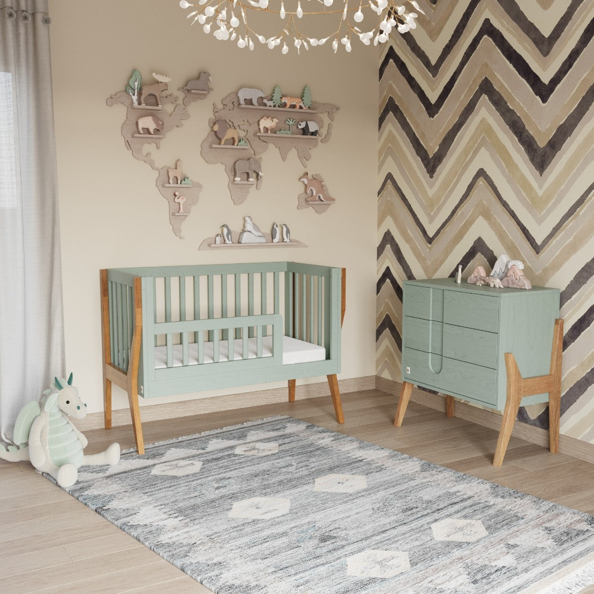 FunnaX Aven multifunctionele rail – Saliegroen – aanvullend productbeeld