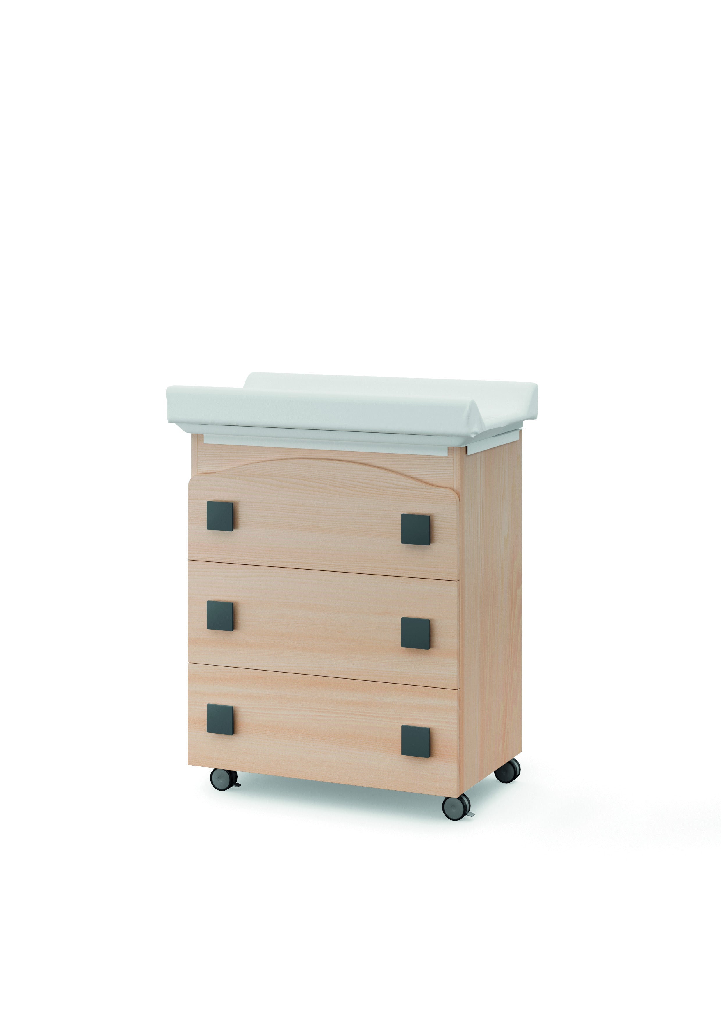 Vera babybadmeubel in naturel met titanium