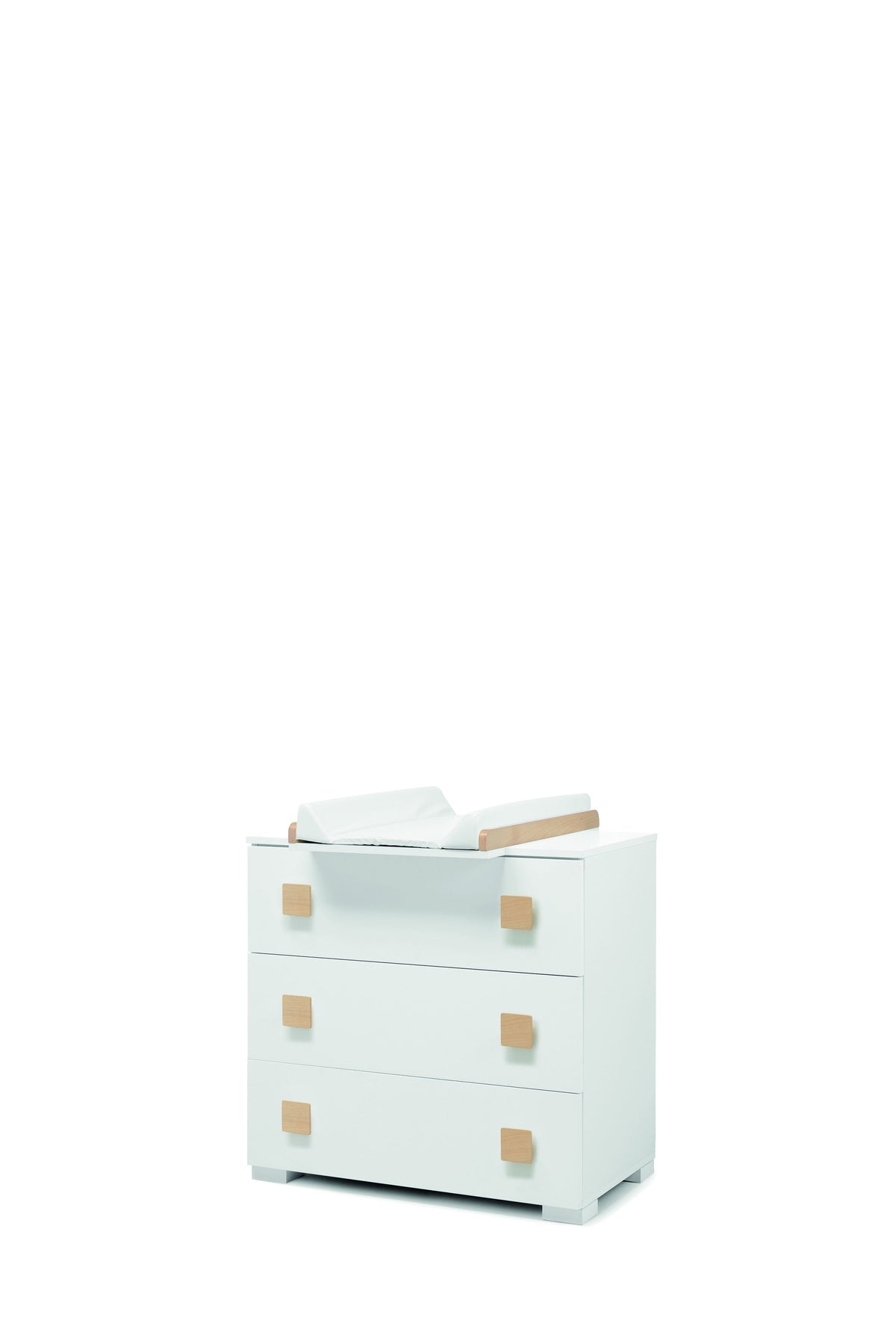 Vera commode met verzorgingskussen in wit met naturel